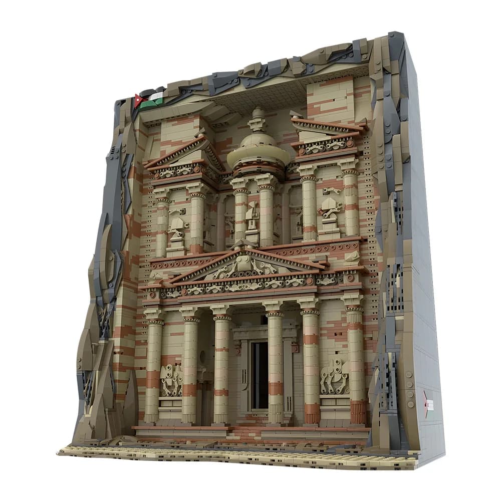 MOC Architettura Retro Petra Il Tesoro Building Blocks Petra Jordan E l'ultima Crociata Mattoni Giocattoli Regali di compleanno per bambini