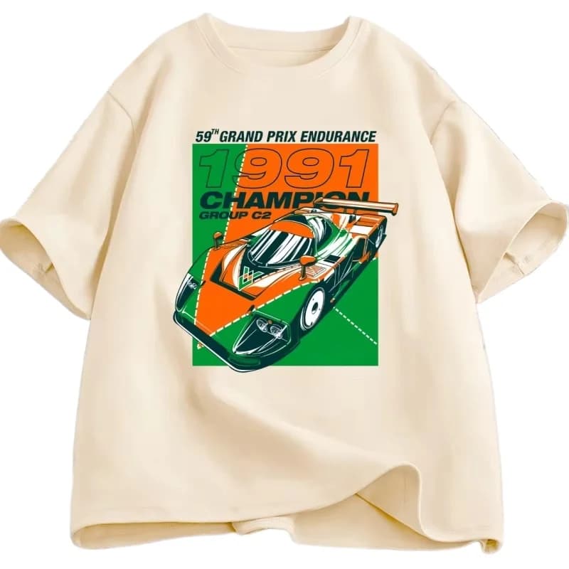 Stile giapponese 787B Anniversario T Shirt Uomo Retro Cotone Manica corta T-shirt stampata Casual Girocollo Maglietta Abbigliamento da uomo