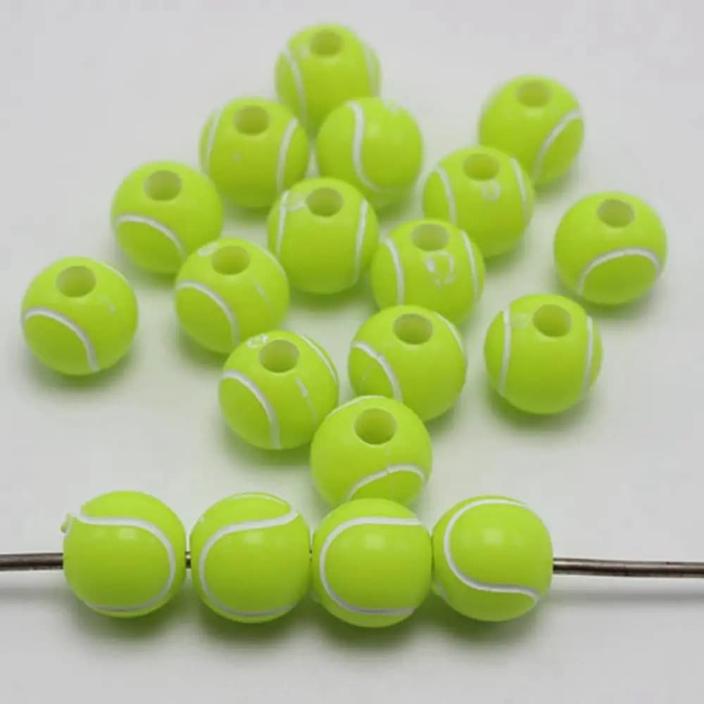 100 fluorescente di Colore Giallo Palla Da Tennis Modello Acrilico Branelli Rotondi di 12mm