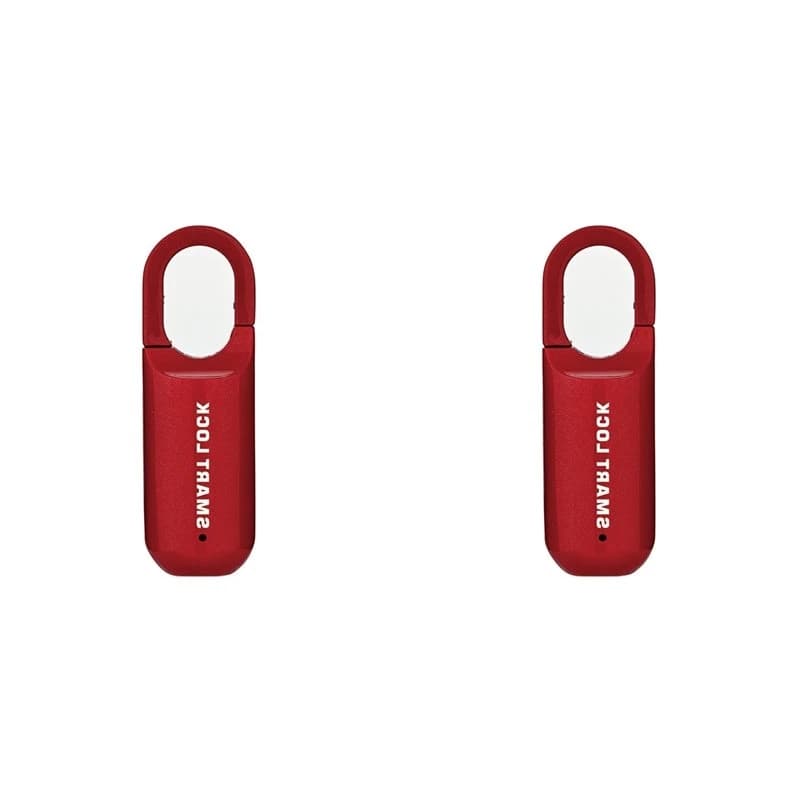 T24C 2X Fingerprint Padlock M01 Anti-Theft Smart Door Lock Keyless USB Rechargeable Security For Home Bike Locker Red