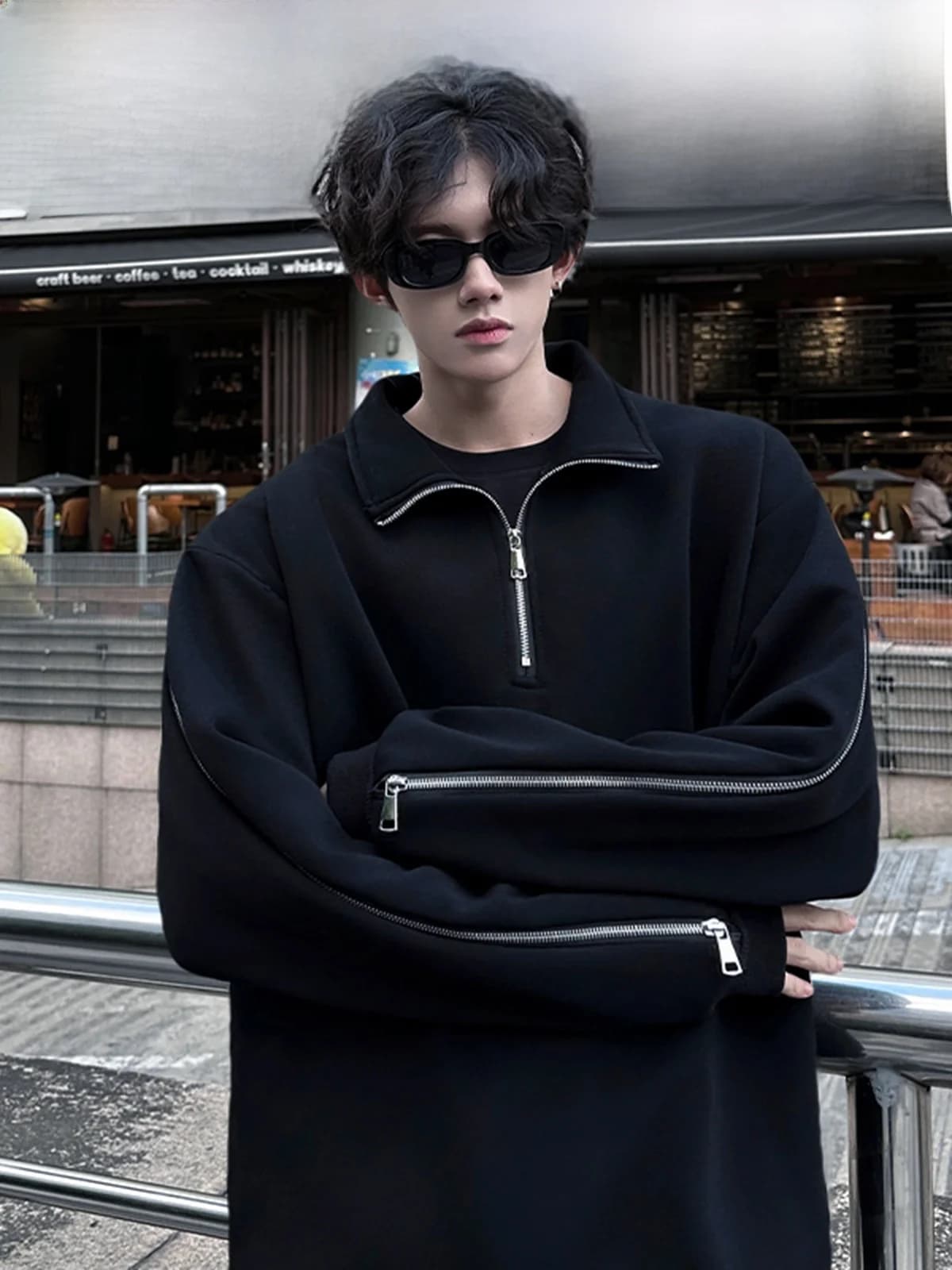Men's Oversize Hoodie American Style, Long Sleeve, Lining in Apples, Sportswear with Zip, Casual, Streetwear, Youth Fashion, Winter Coat