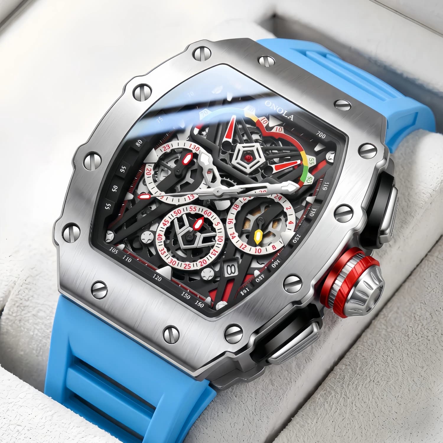 ONOLA 2021 Top Brand Multifunctional Luxury Men's Watch Waterproof Sports Chronograph Quartz Watch Relogio