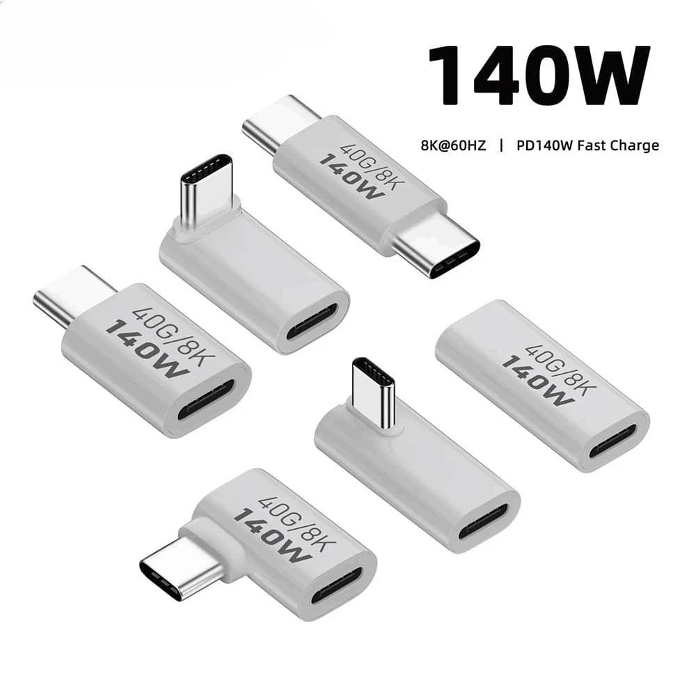Adattatore USB-C OTG PD3.1 da Femmina a Maschio, Ricarica Rapida 140W, Sincronizzazione Dati 40Gbps, Convertitore Video 8K@60Hz per MacBook Pro Air
