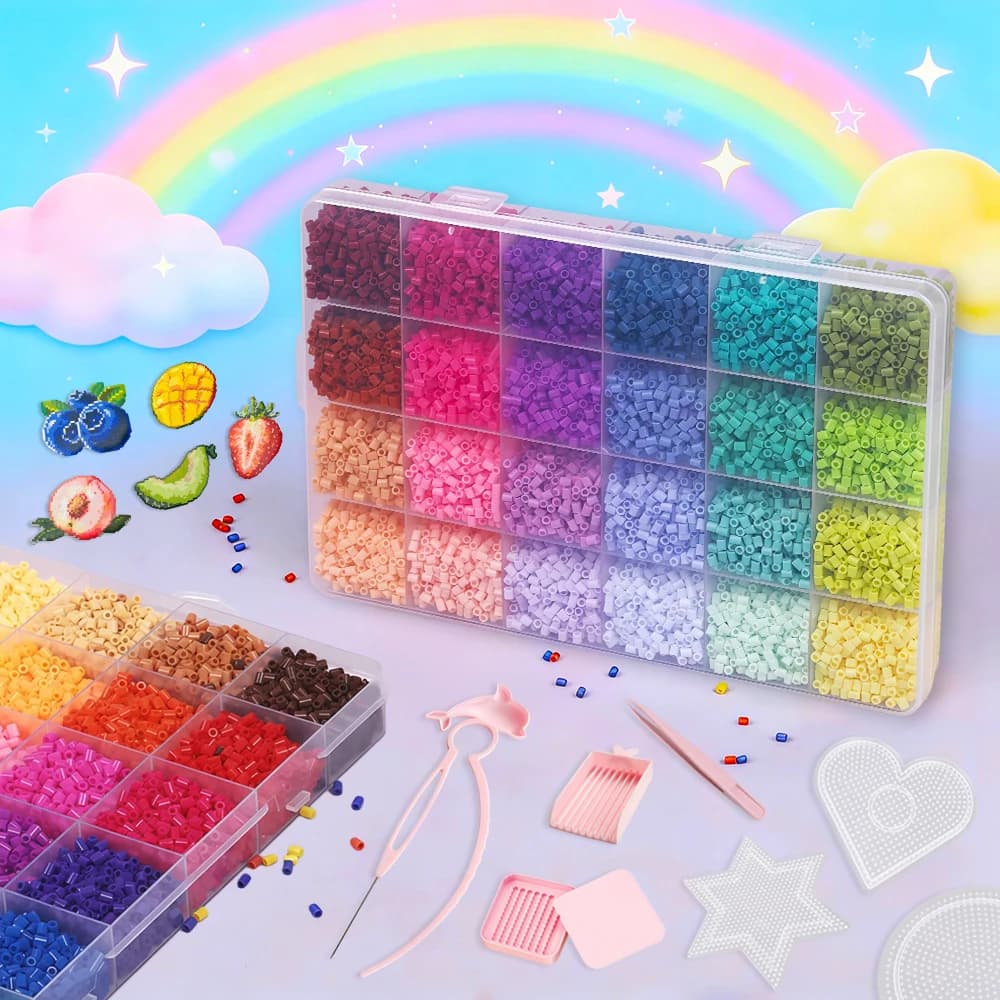 10405 Pz Perler Perline 2.6mm Perline di Fusione Set Fusibile Perline Kit di Creazione Strumenti Scatola di Immagazzinaggio Perfetto Per Designer Artigianali Hobbyisti