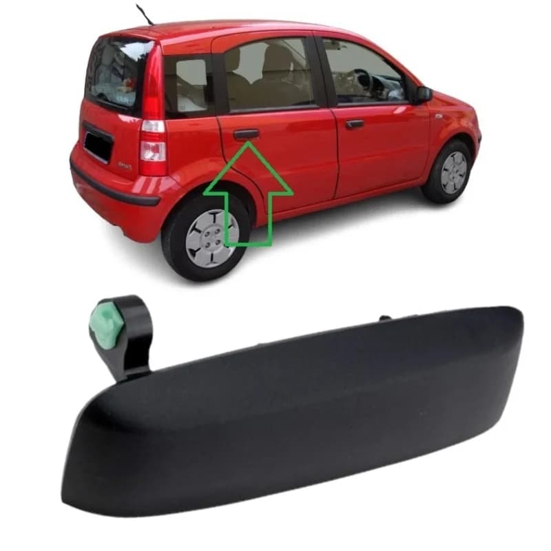 1 pz Nero Auto Anteriore/Posteriore Maniglia Della Porta Esterna Maniglia Della Porta Esterna Per Fiat Panda 169 03-2009 735371235