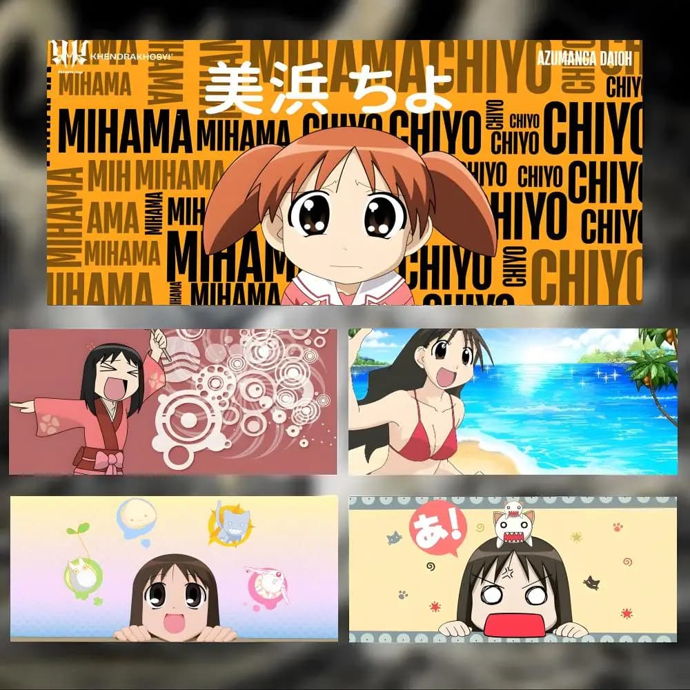 Tappetino per mouse anime sliceoflife A-Azumanga Daioh, tappetino per mouse da gioco di grandi dimensioni con bordi cuciti, per PC