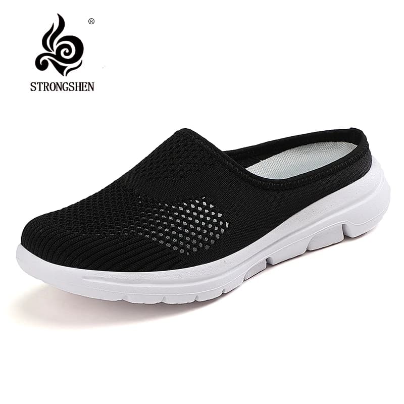 STRONGSHEN scarpe da donna primavera Casual traspirante Flying Woven Light Flat Shoes donna Casual Sneakers Flats scarpe da donna