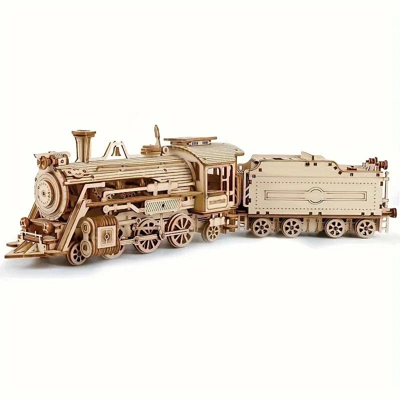 Locomotiva Puzzle in legno 3D Modello in scala Kit modello fai da te Regalo artigianale, Decorazione domestica, Kit modello meccanico, Giocattolo da costruzione