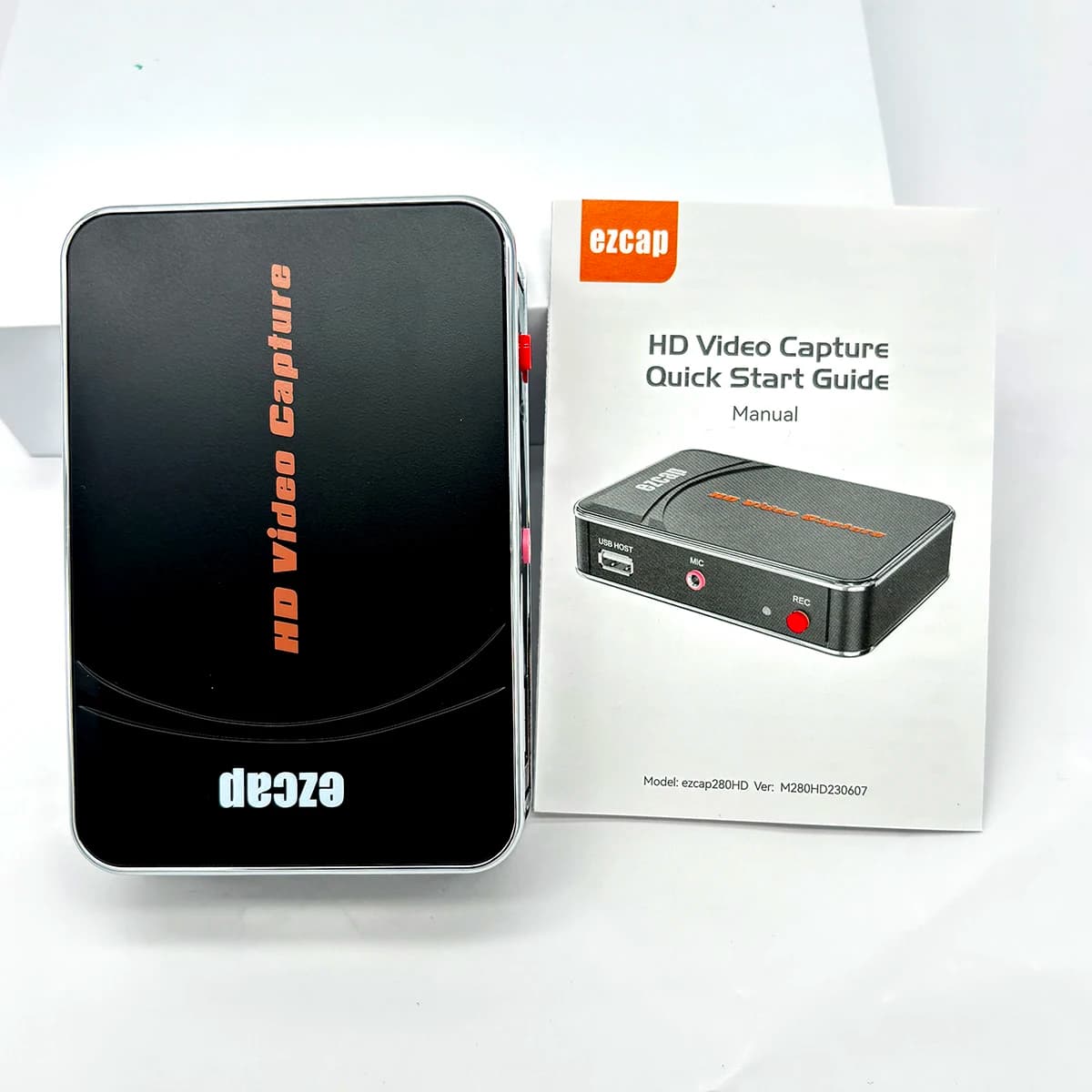Scheda di acquisizione video HDMI Ezcap280HD 1080P con supporto per microfono, mixaggio audio, loop HDMI, registrazione con un clic su chiavetta USB.