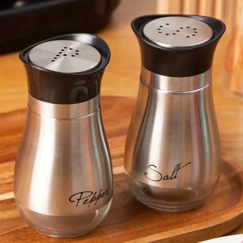 Set di 2 bottiglie ricaricabili per sale e pepe, contenitore per spezie per casa, ristorante e picnic - Accessori da cucina da 3,4 once