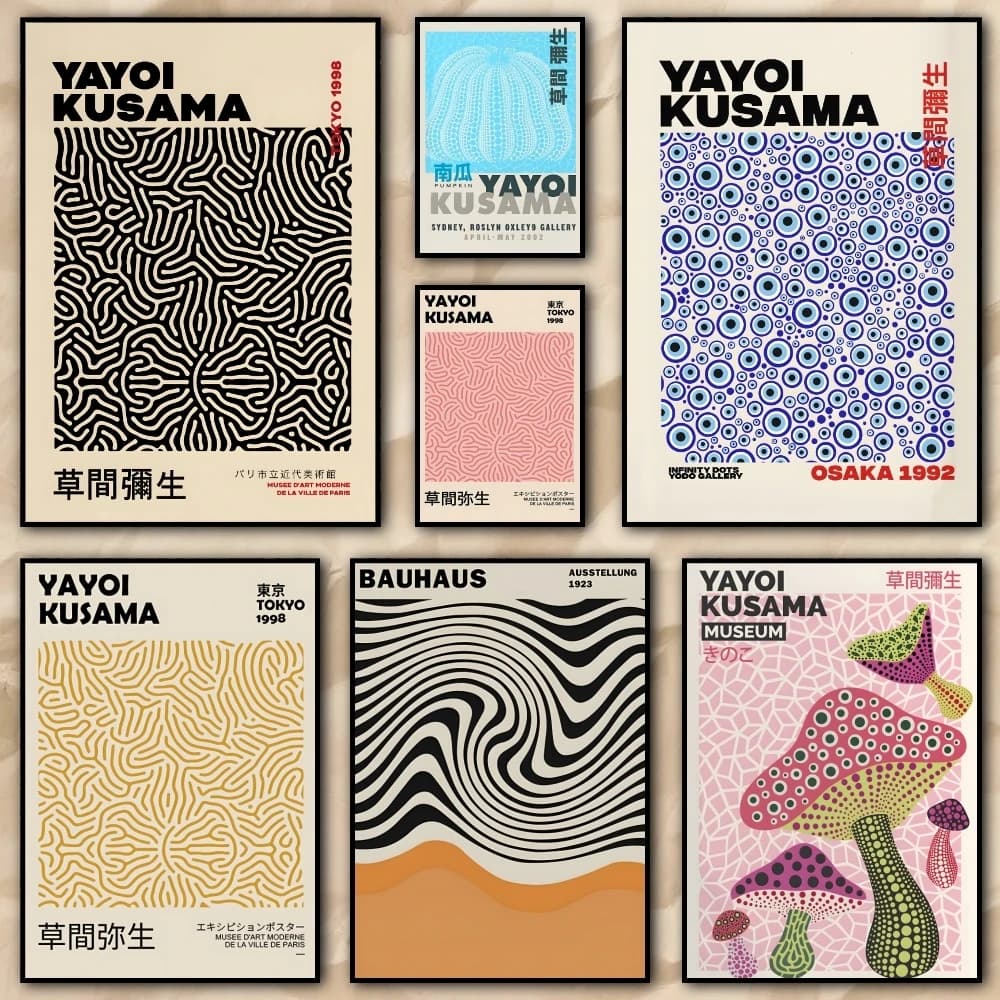 Japanese K-Kusamas Y-Yayoi Art Painting HD Poster living room bedroom bar aesthetic decoration