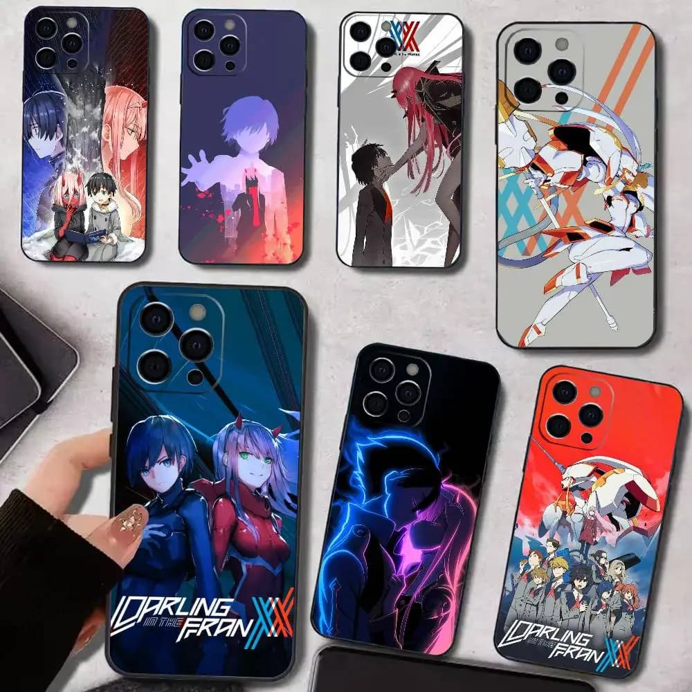 Custodia per Telefono D-DARLING in the FRANXX in Silicone Morbido per iPhone 17 16 15 14 13 12 11 X XR Plus Pro Max Plus