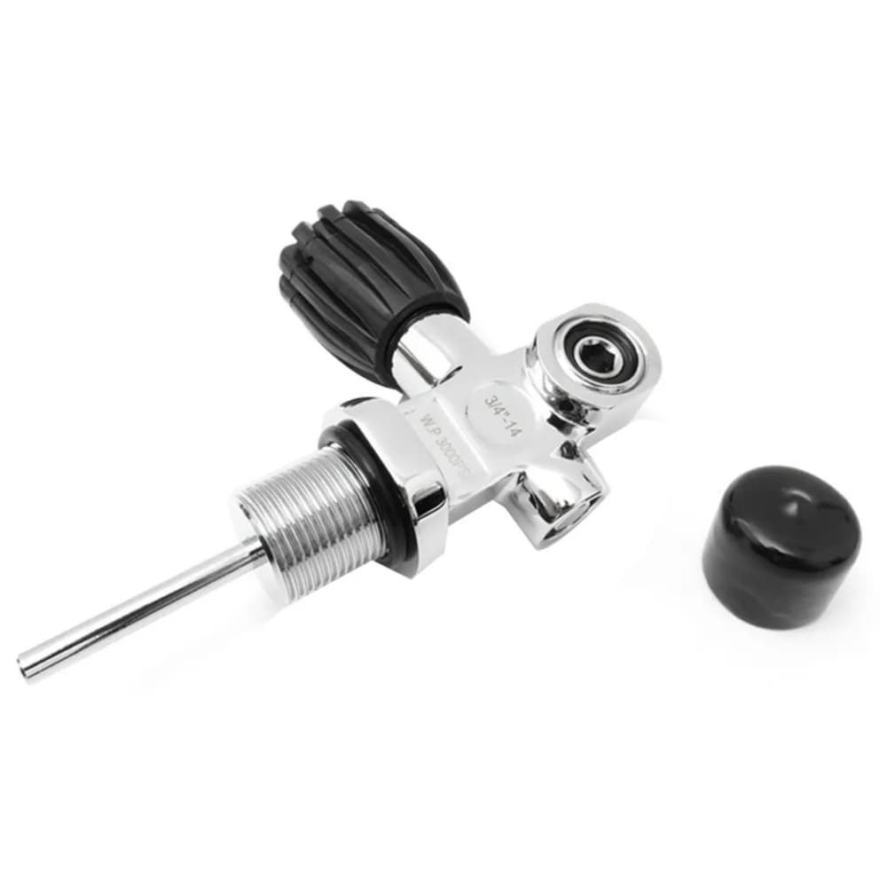 Valvola subacquea ad alta pressione in metallo resistente Sport acquatici argento 3000Psi 250Bar 3/4-14NPS Accessori per immersione