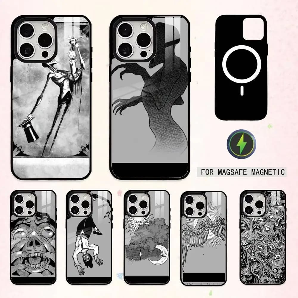 Tarot Card Art Phasmophobia Phone Case For iPhone17,16,15,14,13,12,11 Plus,Pro Max Magnetic For Magsafe Wireless Charging