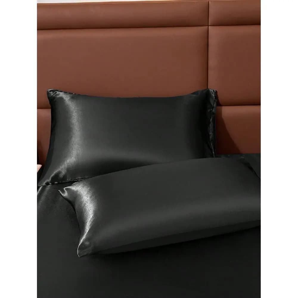 Set di biancheria da letto in tinta unita, 1 lenzuolo con angoli, 1 lenzuolo, 2 federe, nucleo del cuscino non incluso, per la decorazione della camera da letto e della casa