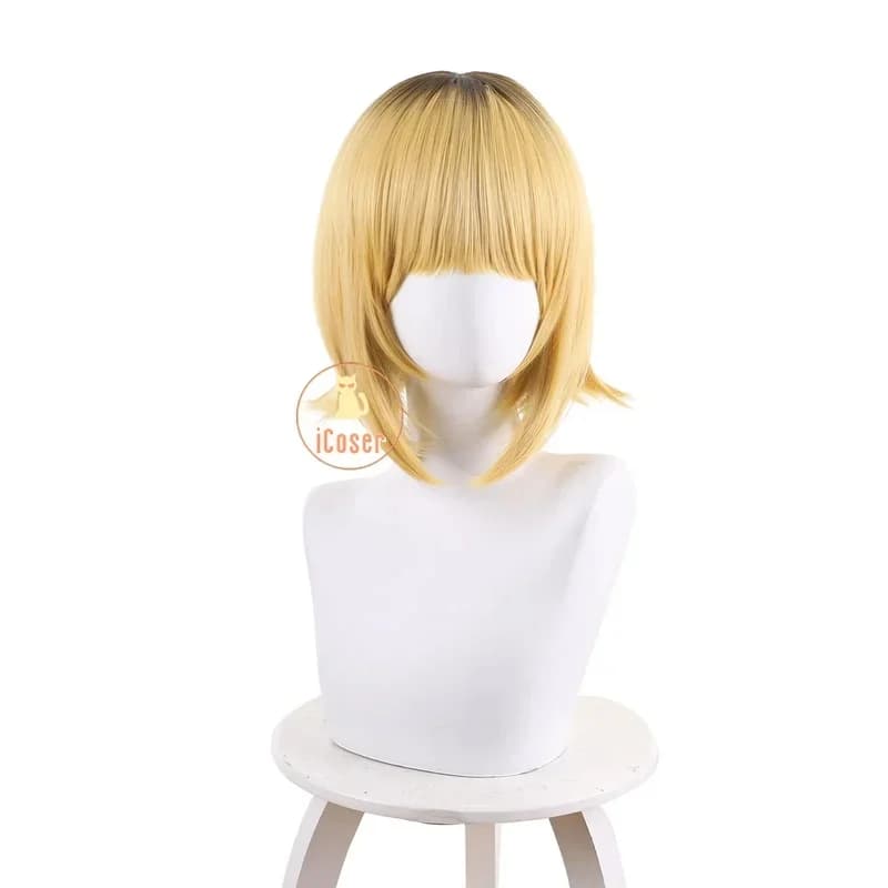 c'3,f\6;h'Anime Oshi No Ko Mem-Cho Cosplay Wig Me-san Short Blonde Hair Devil Horns B-Komachi Women Role Play Accessor7;b'9.j/2\