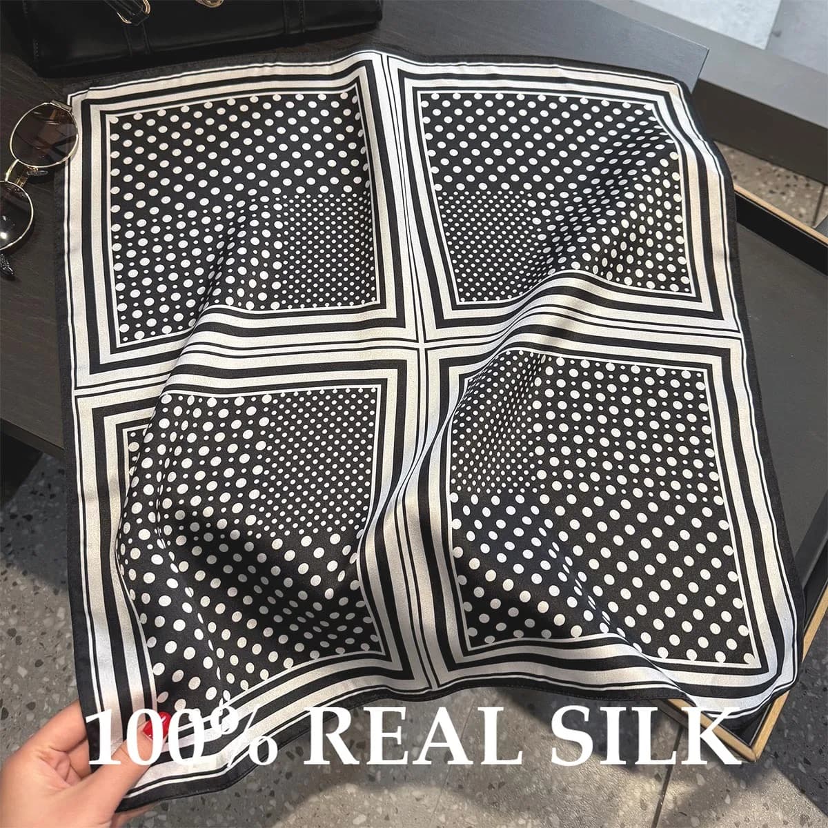 Nuovo Sciarpa da Spiaggia Estiva da Donna 100% Seta Vera Lusso Quadrata Hijab Poncho Pashmina Bandana Bufanda Decorazione