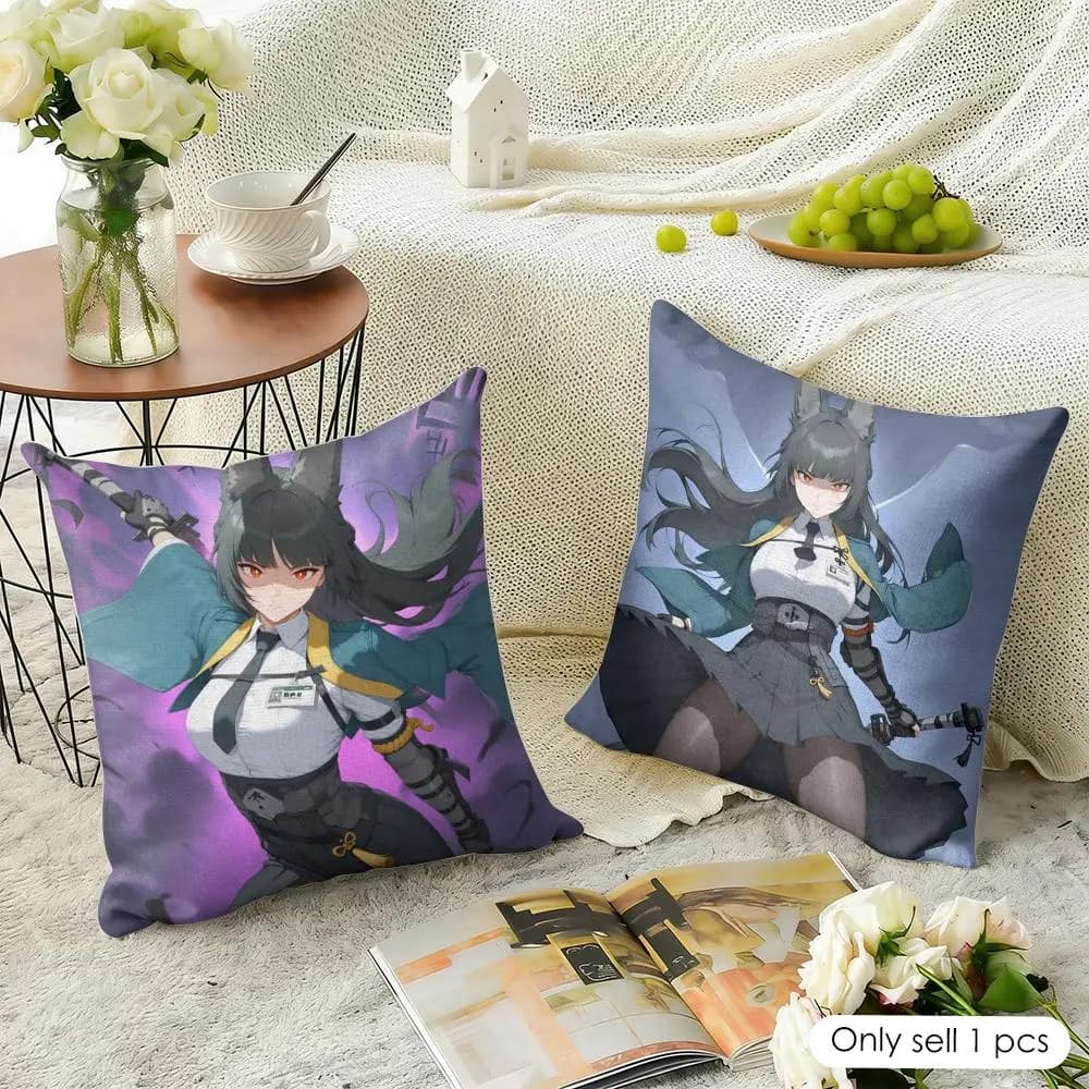 Game H-Hoshimi M-Miyabi Cushion Cover Natural Linen Organic Fabric Double-Sided Printing Sofa Home Decor Gift Pillow Case