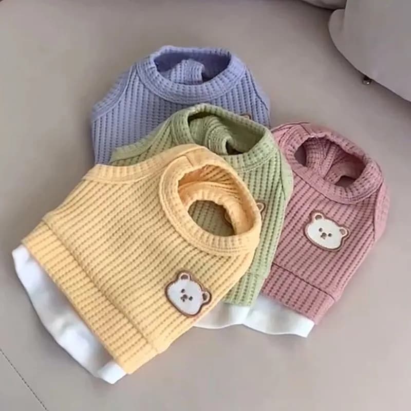 Nuovi vestiti per animali domestici Waffle Gilet per cuccioli traspirante Cane di piccola taglia Teddy Abiti estivi Bichon Frise Abbigliamento per la protezione solare