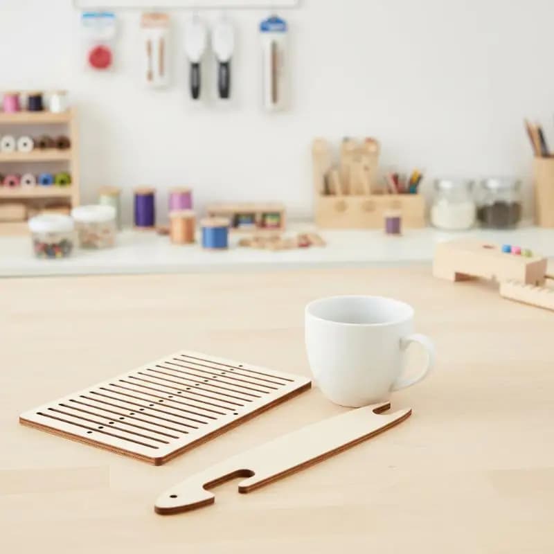 2Pcs/Set Arts Crafts For Backpack Strap Camera Strap Knitting Weaving Loom Kit Wooden Belt Weaving Loom Weaving Shuttle Tools