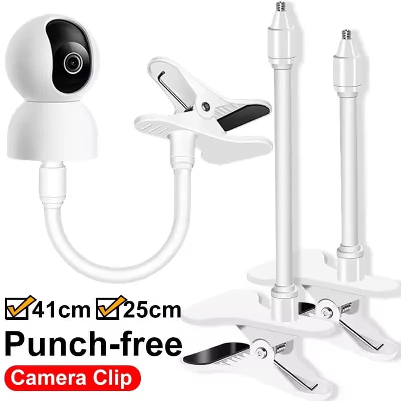 41cm/25cm Universal Bendable Baby Monitor Holder Clip 1/4'' Punch-free Camera Support Stand Webcam Camera Mounting Clamp Kit