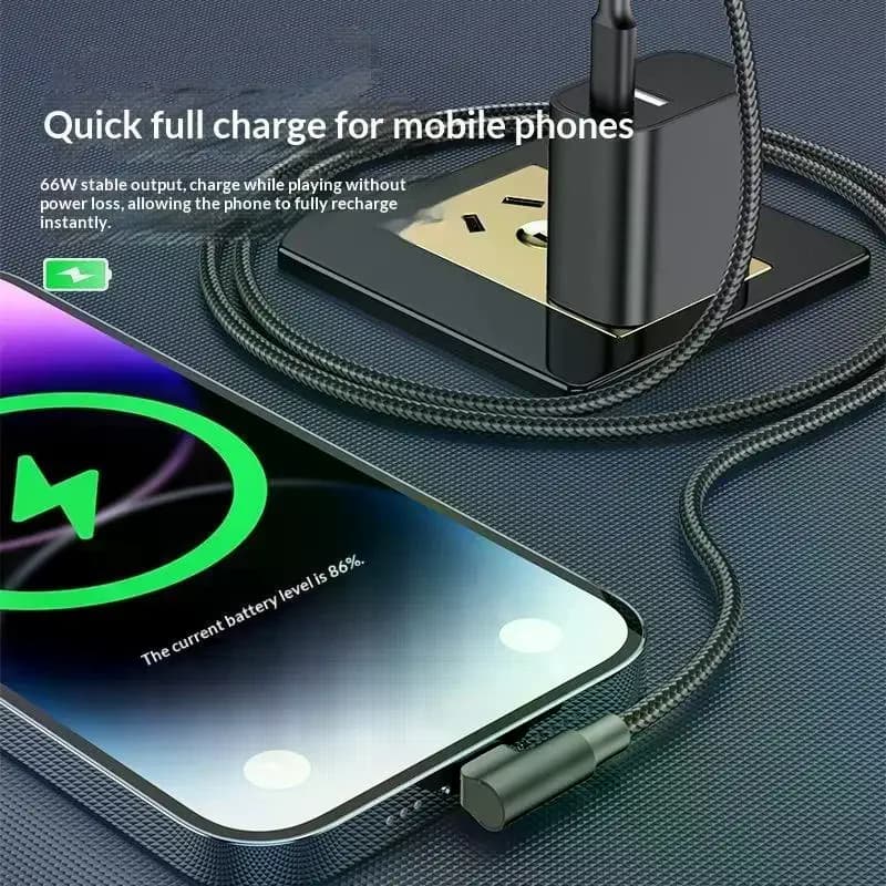 90 Degree PD 60W USB C 1M Fast Charging Durable Braided Cable For Phone Type C To Type C For Gaming Travel Daily Use