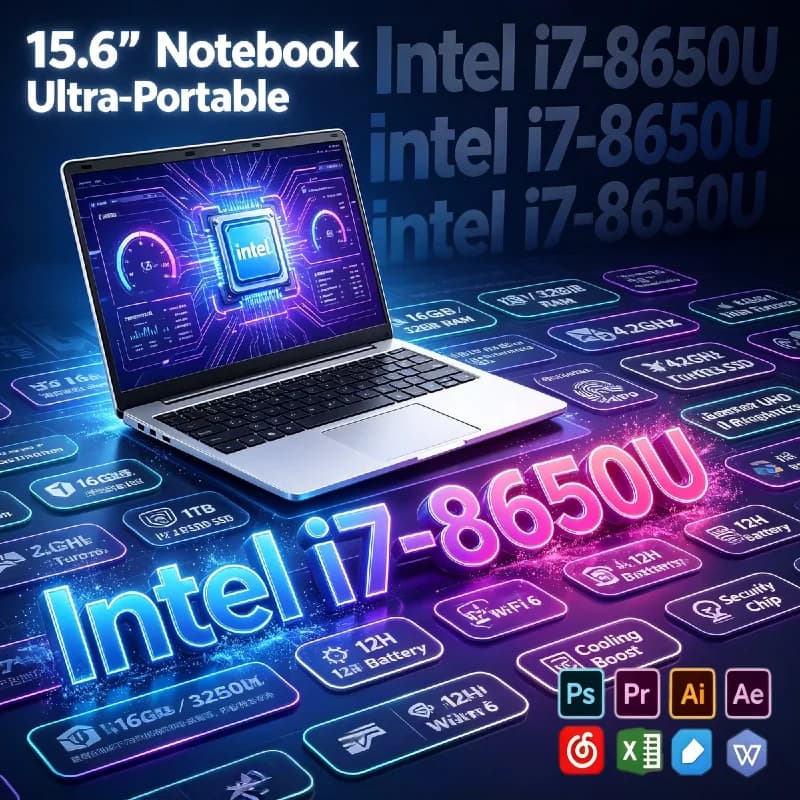 Intel i7 8650U 15.6 Inch Ultra Slim Laptop 32GB RAM 2TB 1TB SSD 1920x1080 Gaming Notebook Office PC Pro Unit