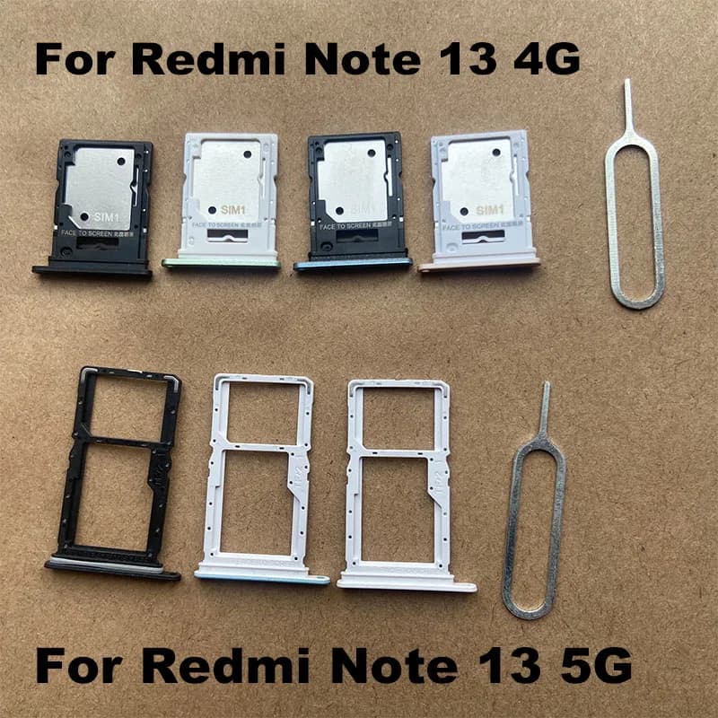 Nuovo vassoio della scheda SIM per Xiaomi Redmi Note 13 4G 5G supporto per slot presa adattatore connettore parti di riparazione sostituzione