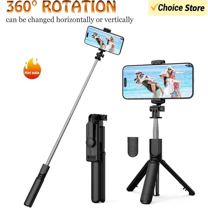 Bastone selfie Bluetooth 3 in1 Bastone portatile allungabile wireless con otturatore remoto Treppiedi pieghevoli Bastone selfie