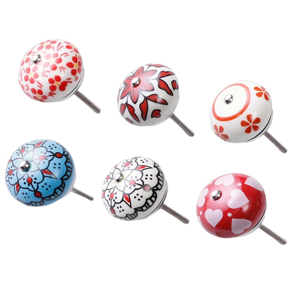 Retro Cabinet Pull Round Single Hole Ceramic Handle Universal For Furniture Wardrobes Shoe Cabinets Drawers 6 Colors