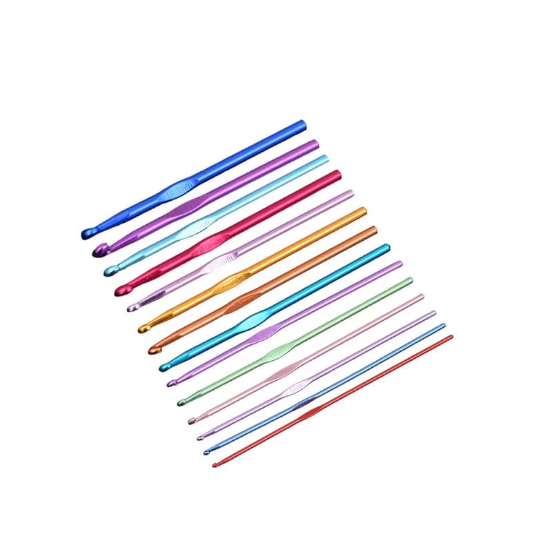 Set di 16 uncinetti colorati in lega di alluminio a punta singola, strumenti per il fai da te, uncinetti all'ingrosso per la creazione di maglioni