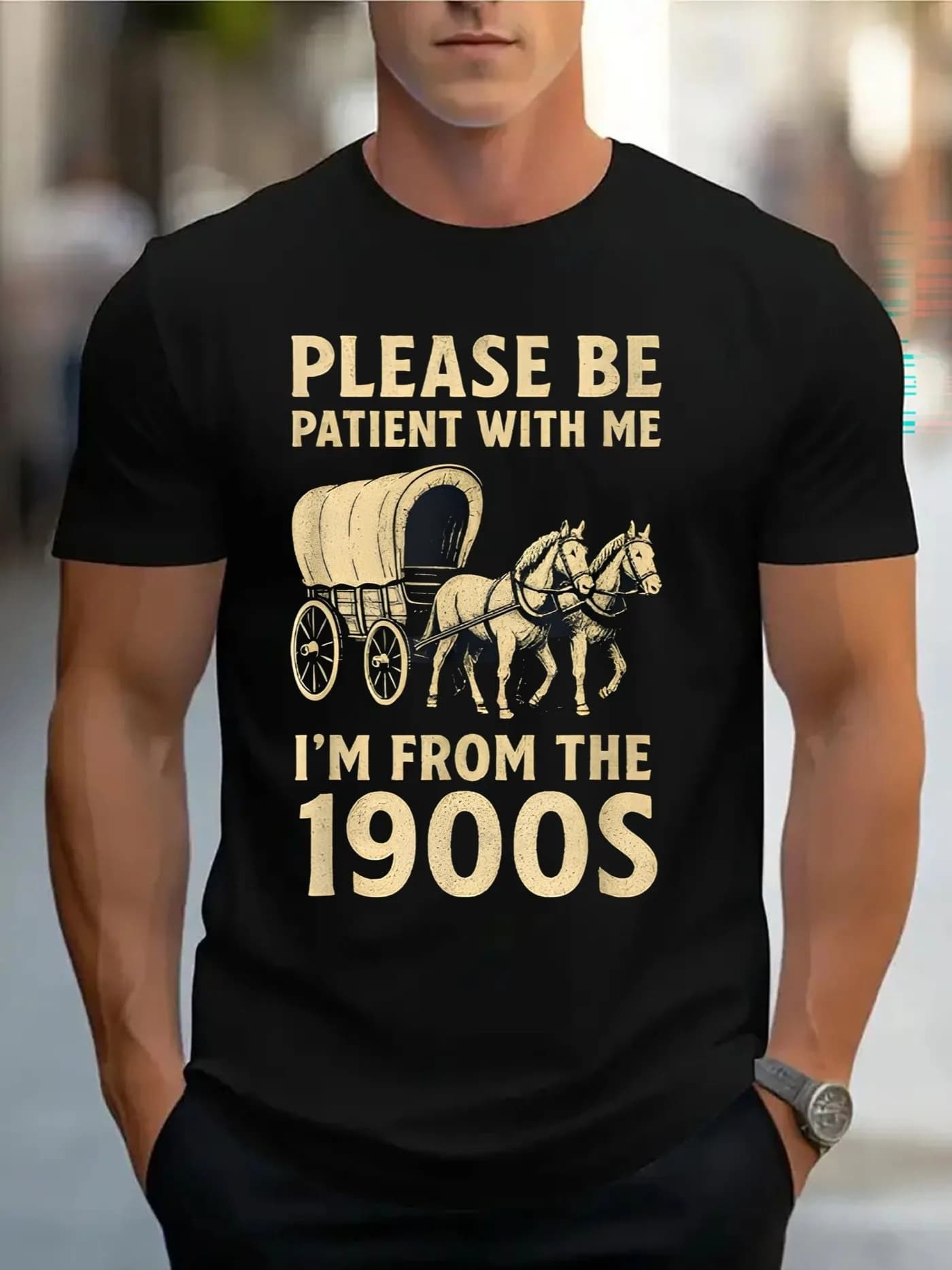 T-shirt da uomo comoda girocollo casual in cotone manica corta morbida e traspirante top abbigliamento da uomo t-shirt estate primavera street style tessuto di cotone trendy lettera stampa (2)