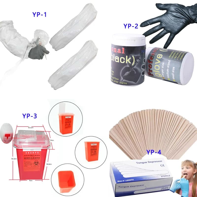 Guanti tatuati elastici in lattice a prova di sudore in scatola con maniche usa e getta per abbastire la lingua Consumabili per tatuaggi a botte di raccolta oggetti taglienti