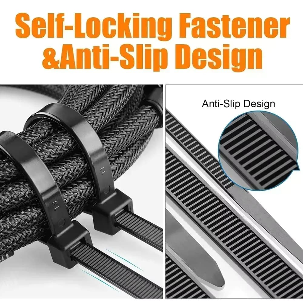 Fascette stringicavo 100 pz in nylon, fascette stringicavo autobloccanti, cinghie regolabili per il fissaggio di cavi, per casa e ufficio