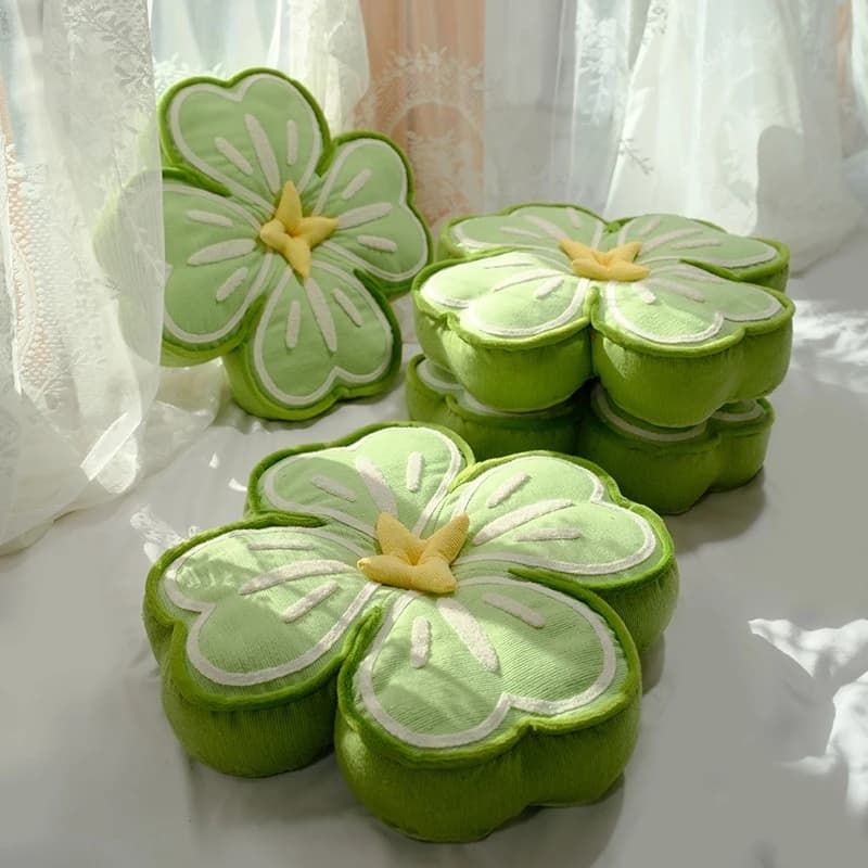 Cuscino lombare in peluche 2 in 1 e coperta decorativa per la casa, modello Adult Spring Clover