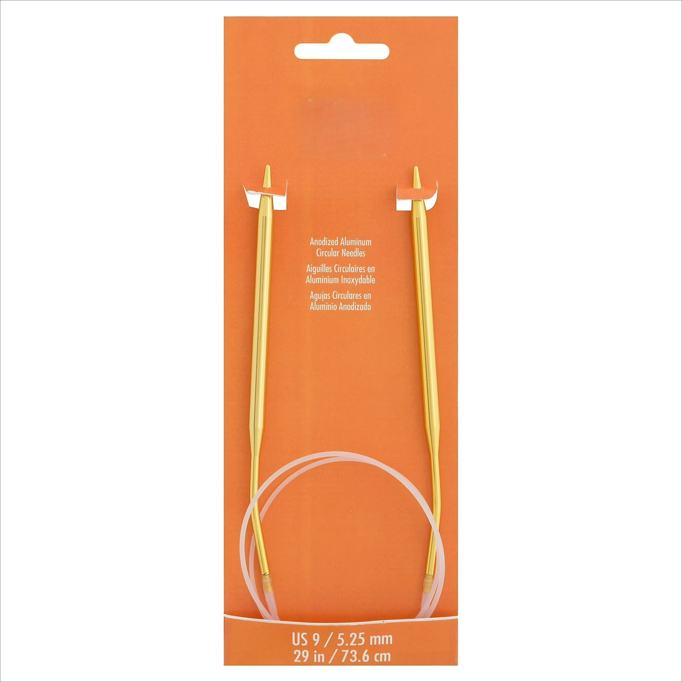 Simplicity 29 in Ferri Circolari per Maglia in Alluminio Anodizzato, Misura 9 Oro