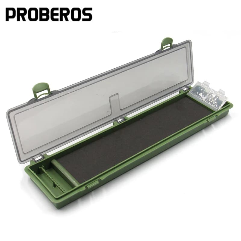 PROBEROS Carp Fishing Box with Hair Rig Support, Rig Door and Fishing Equipment Organizer
