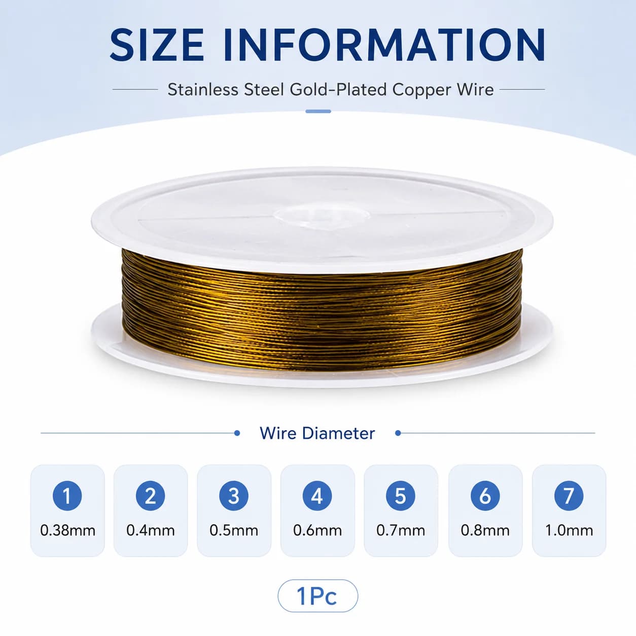 0.38-1.0mm Golden Copper Beading Wire 1 Roll 7 Sizes Optional Tarnish Spool Wire For DIY Beaded Jewelry Bracelet Necklace Making