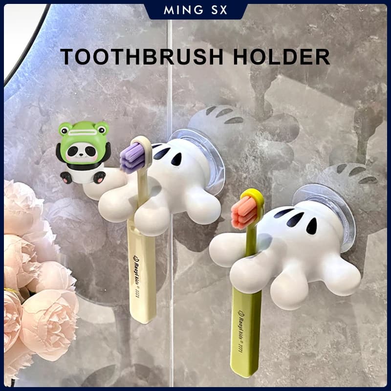 Portaspazzolino Mickey Palm Simpatico asciugamano da bagno Ventosa Gancio multifunzione Gancio senza traccia Avvolgitore cavo dati