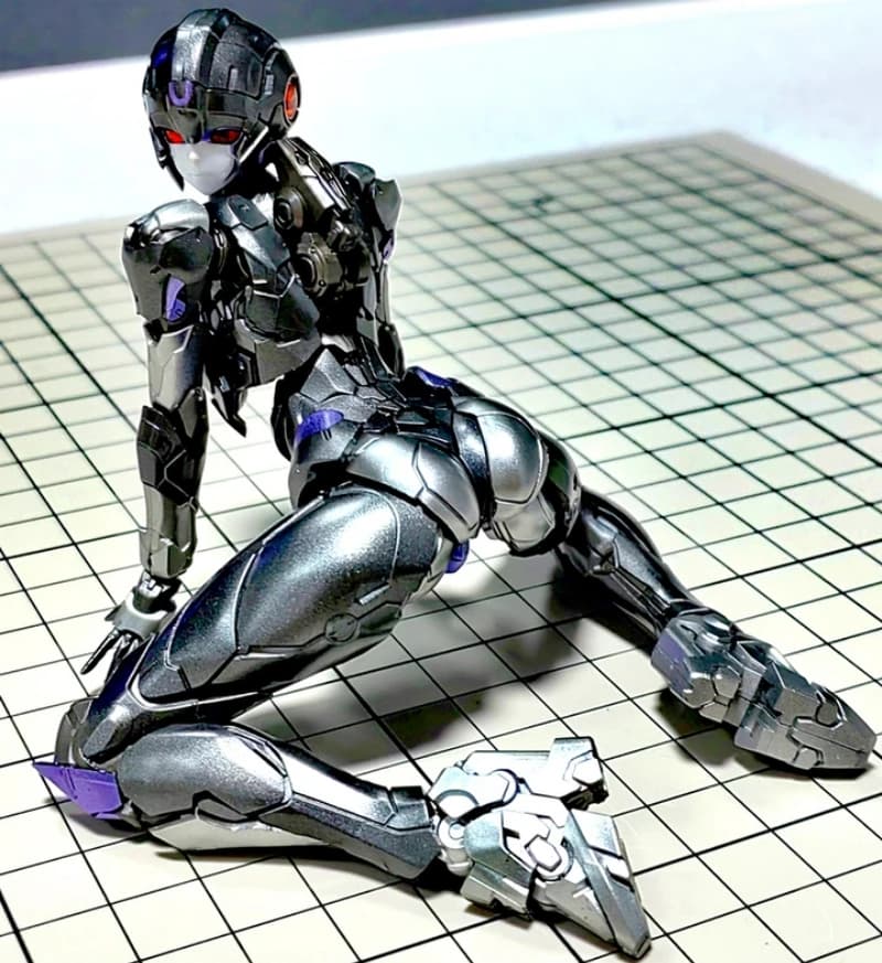 [Versione riparata] MD002B Kit modello dipinto Black Arcee Premium - 1:1 originale Wind and Thunder Arcee Mecha Musume
