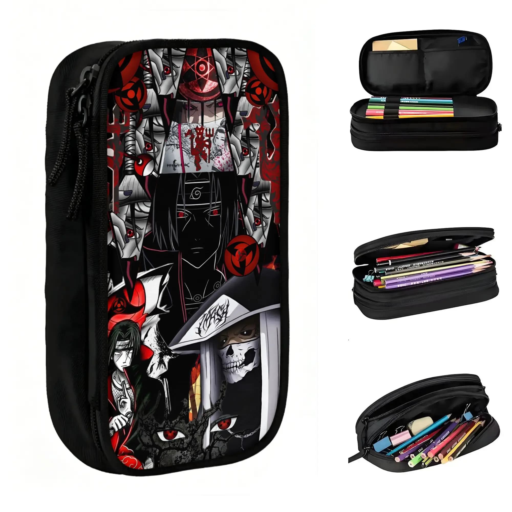Custom Cute U-Uchihaes Itachi Japan Cartoon Pencil Cases for Girl Boy Large Storage Cartoon Pencil Bag Stationery