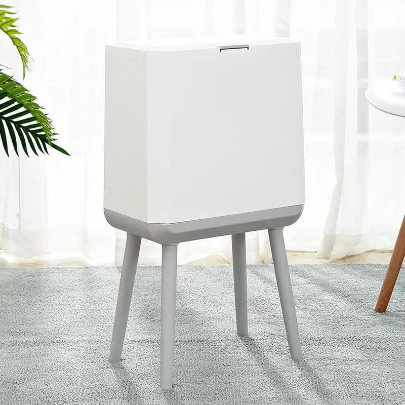 Cestino per Rifiuti Domestico a Doppio Strato, Classificazione Umido/Secco, Stile Giapponese, Combinato con Coperchio, 14L, Contenitore per Spazzatura Domestica