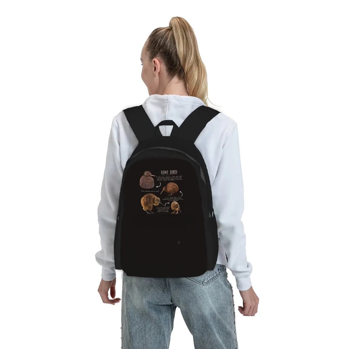 Kiwi Bird Fun Facts Backpack Boys Girls BookBag Children School Bag Laptop Shoulder Bags for Men Women