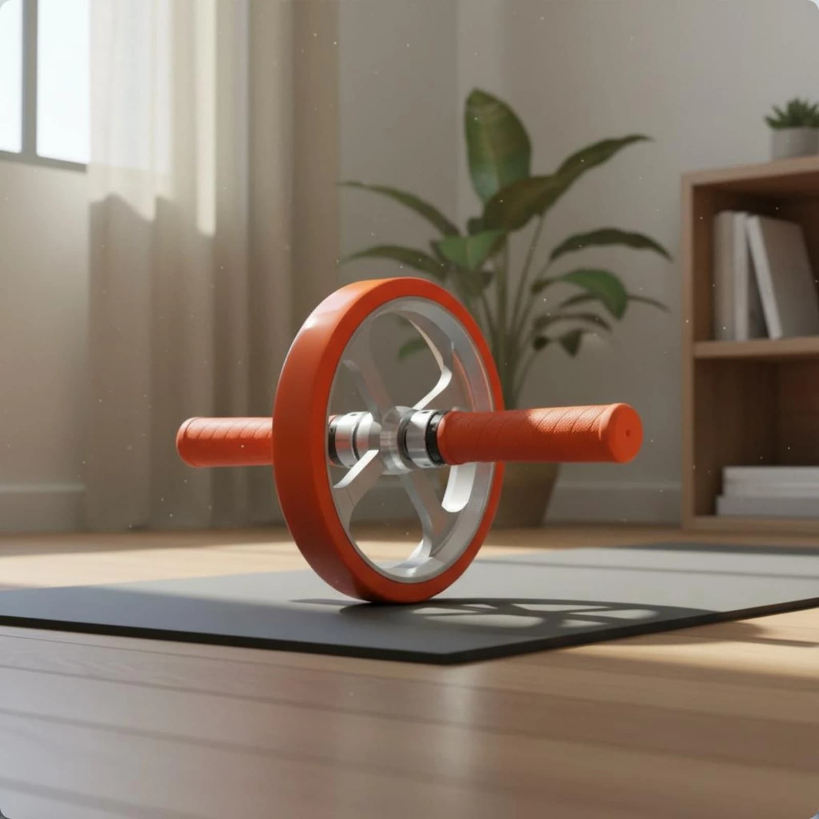 Ab Roller Wheel Polyurethane Surface Ab Wheel Textured Grip Handles Long-Lasting for Home