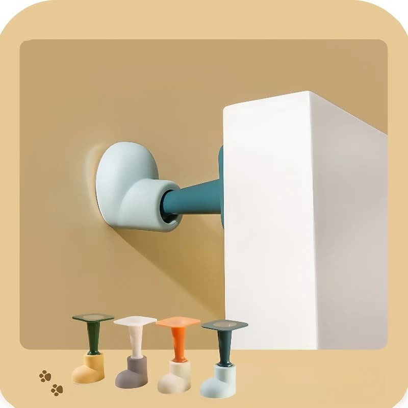 Protezione per porta silenziosa Protezione da parete anticollisione Blocco porta in silicone morbido Nessuna perforazione Aspirazione da parete Bambino anti-collisione