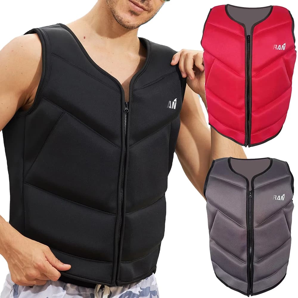 Sconto su taglia XL! Giubbotto di salvataggio resistente agli urti per adulti, dispositivi di galleggiamento per pesca, vela, surf, canottaggio, kayak.