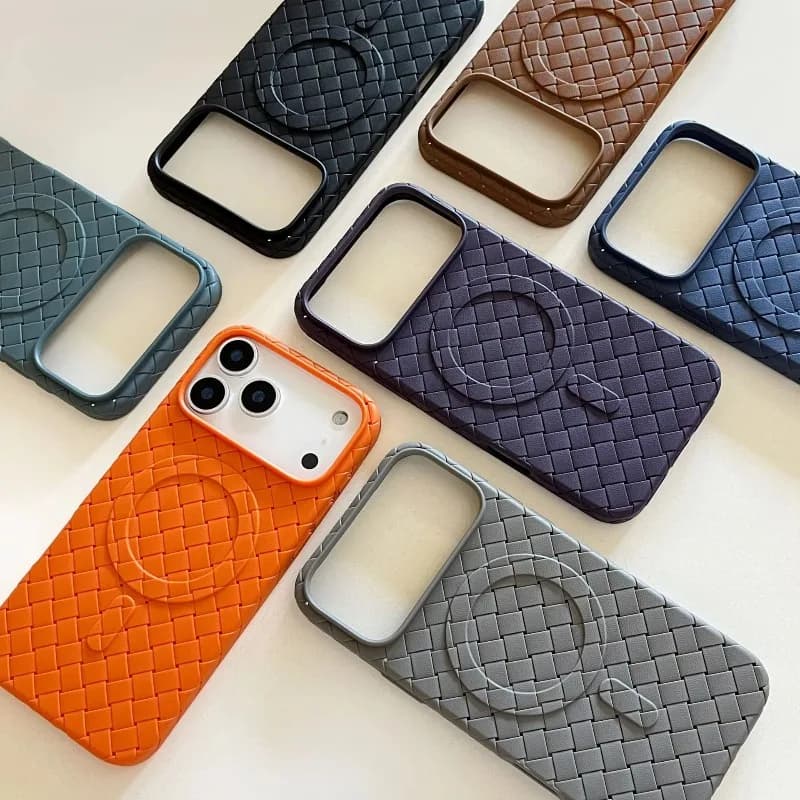 Custodie magnetiche morbide che dissipano il calore con texture tessuta in TPU per IPhone 17 Pro Max 16 15 14 13 12 per cover posteriore anti-goccia Magsafe
