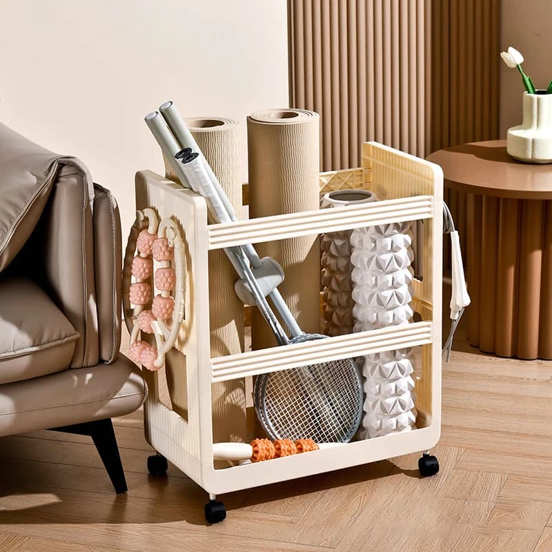 Supplies for Yoga Rack storage trolley mobile support for Yoga Mat organizer for sports equipment multifunction support for rackets Home Gym