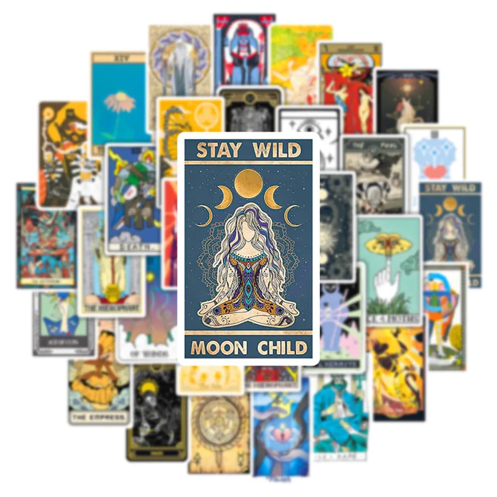 10/30/50PCS Divinazione Estetica Tarocchi Carte Adesivi FAI DA TE Telefono Laptop Bagagli Skateboard Graffiti Decalcomanie Divertimento per Il Capretto giocattoli regalo