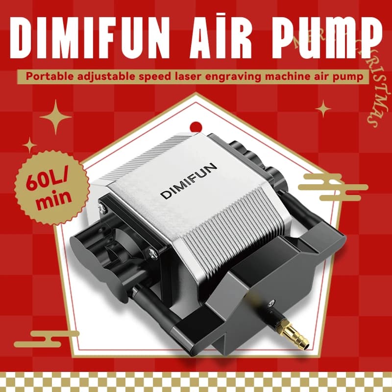 DIMIFUN Air Assist portable laser pump, suitable for laser cutting and engraving machines, with adjustable capacity of 60 l/min